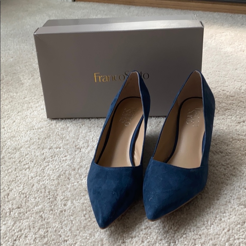 Franco sarto blue suede alexana  wedges